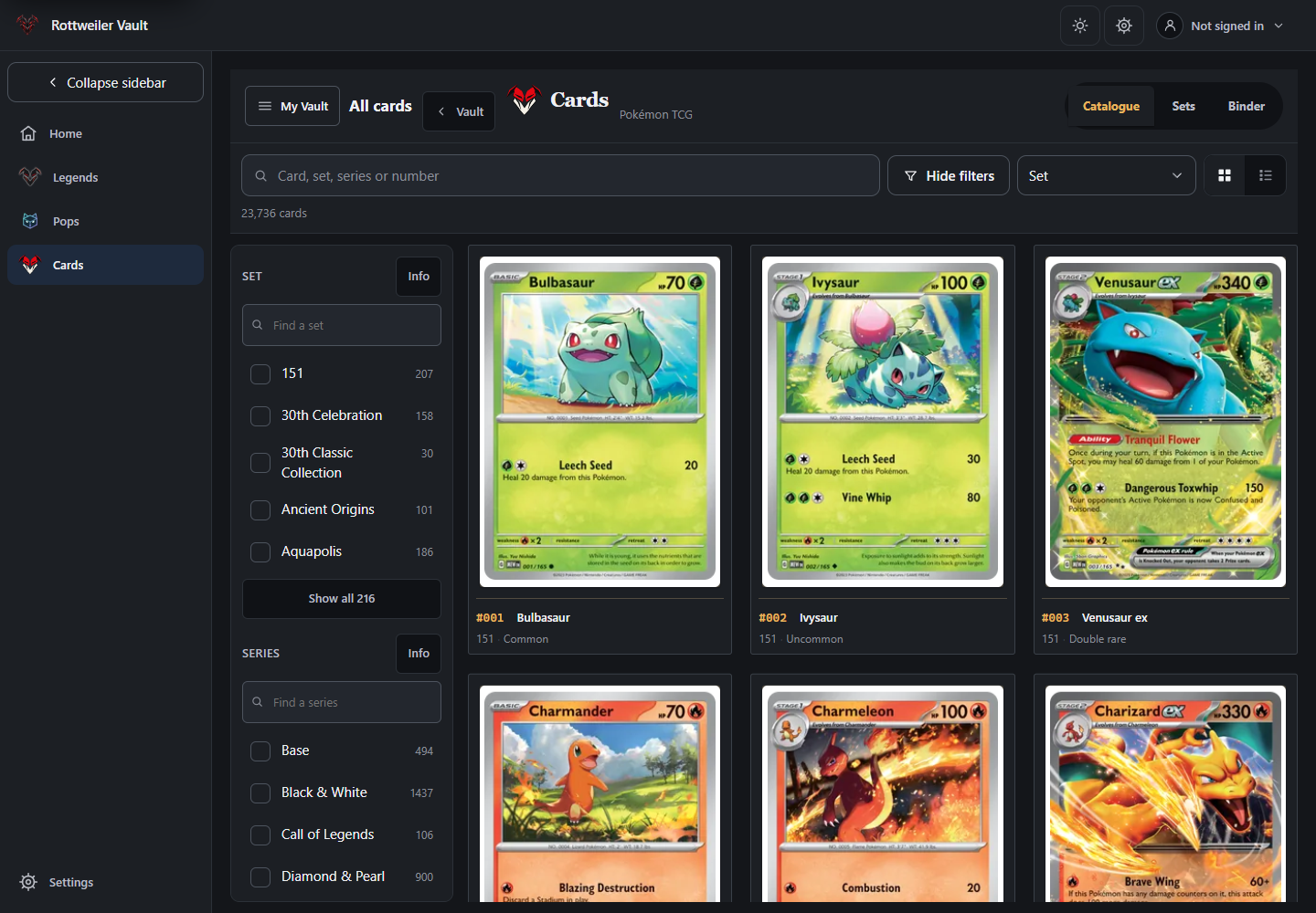 Cards collection view
