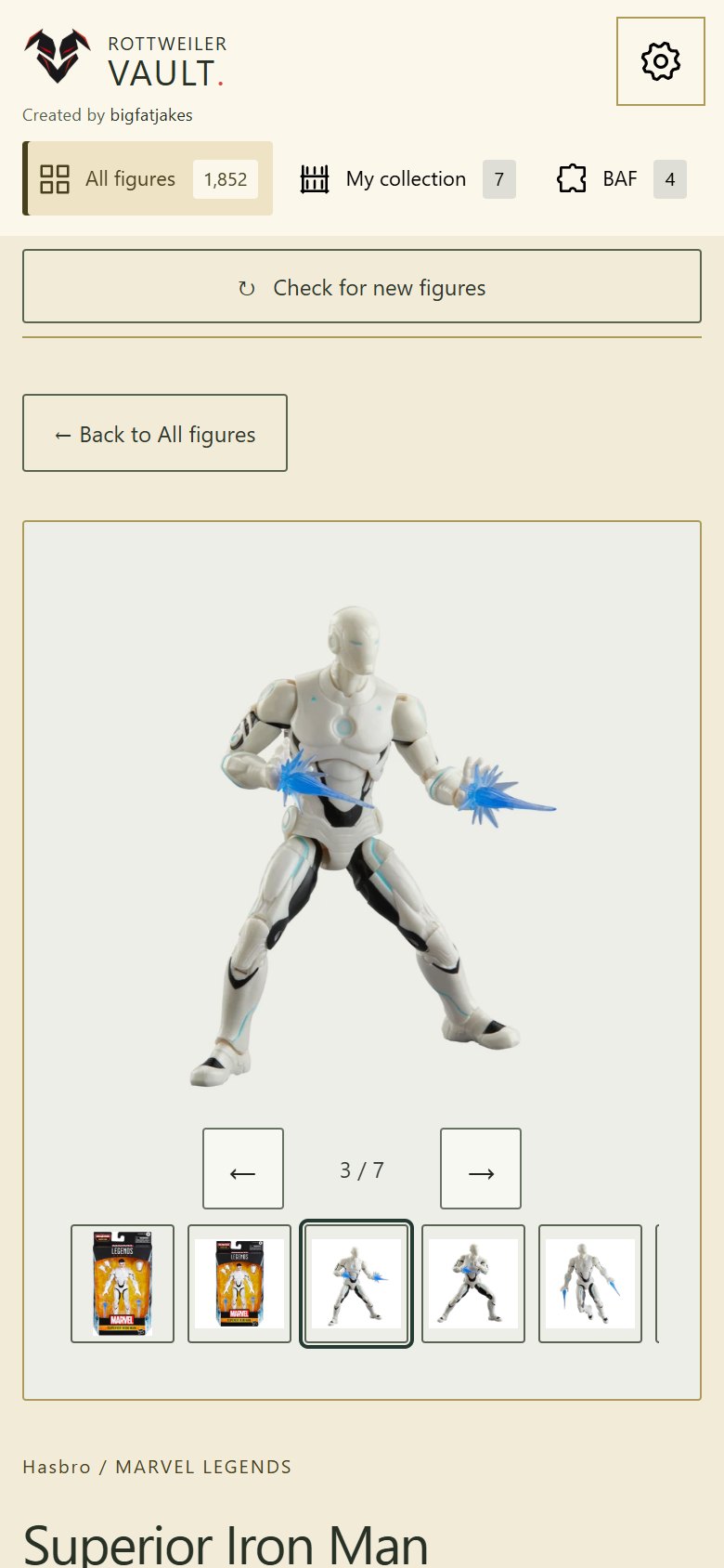Superior Iron Man product gallery on Android in light mode